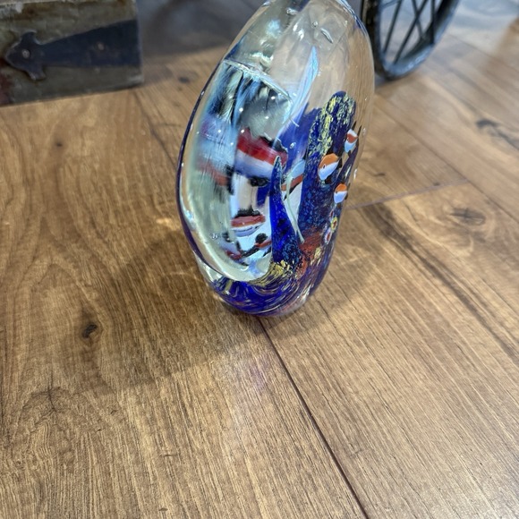 Art Glass‎ Fish Aquarium Paperweight Clamshell Double Sided 6" Tall - Picture 6 of 8